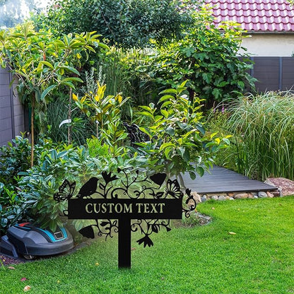 Custom Metal Garden Sign with Stake, Personalized Garden Signs for Outside, Customized Garden Name Signs for Yard Lawn Outdoor Decor Gardening Gifts for Moms Grandmas Gardeners