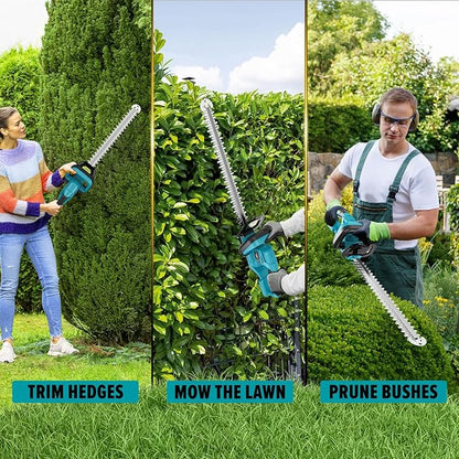 Hedge Trimmer Compatible for Makita 18V Battery，Cordless Electric Hedge Trimmer with 1600RPM Brushless Motor, 22'' Dual-Action Blade with 3/5'' Cutting Capacity (NO Battery)