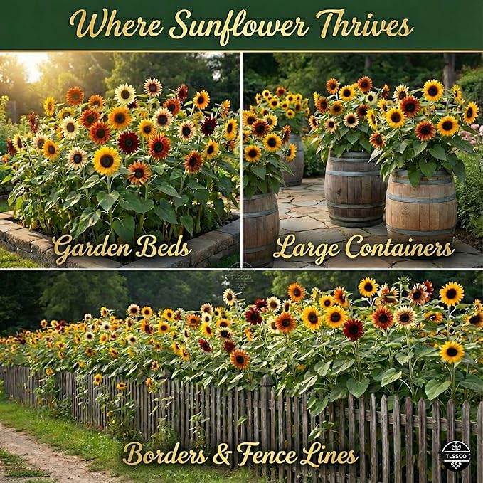 Sunflower Seeds for Planting (17 Varieties, Crazy Mixture), 549+ USA Premium Non-GMO Sunflower Seeds for Planting Indoor & Outdoor, Attracts Butterflies & Bees, Pack for 2026