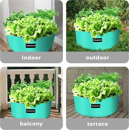 2 Pack 10 Gallon 3 Compartment Grow Bag, Vegetable Growing Bag Thickened PE Garden Pots with Drainage Holes, Branch-Binding Holes, Reusable Plant Bag for Vegetables,Flowers