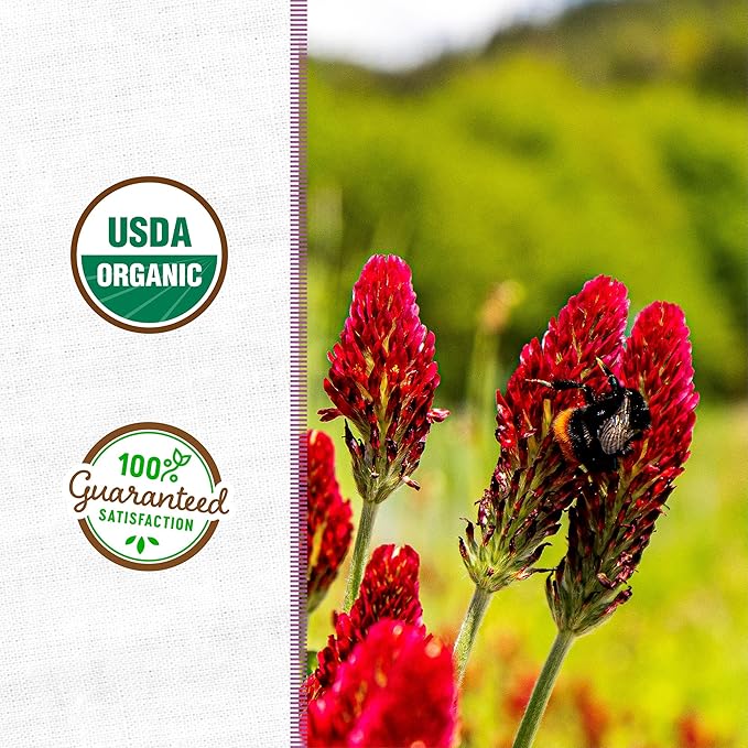 Back to The Roots 100% Organic Crimson Clover Cover Crop Seeds, Covers ~1000 sq. ft.