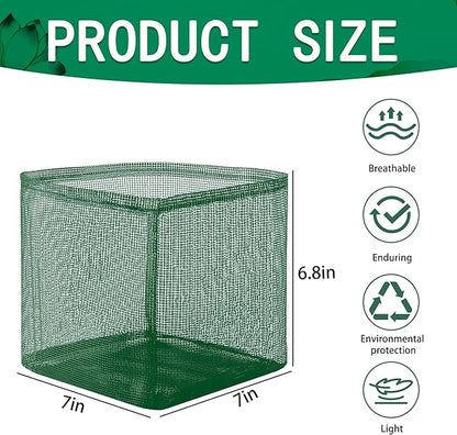 EBaokuup 4 Pcs Aquatic Pond Planting Bags, 7" Reusable Mesh Water Garden Pond Plant Pot, Breathable Green Square Lily Plant Pots for Pond Bog Plant Garden Terrestrial Plant