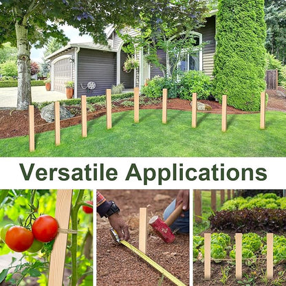 30 PCS Wooden Stakes 12 Inch Wood Survey Grading Stakes with Sharp Point Wooden Garden Stake Sign Posts Plant Support Stake for Silt Fence Baselines Backyard Boundaries Yard Farm