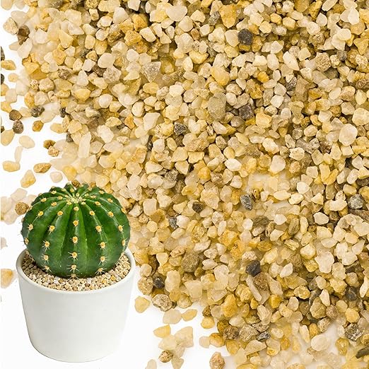 8LB Horticultural Sand for Succulents and Cactus Soil, 3-5mm Natural Coarse Sand for Plants, Multi-Purpose Silica Horticultural Grit for Aquarium, Vase Filler, Fire Pit & Garden Decor