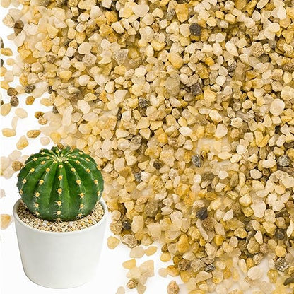 8LB Horticultural Sand for Succulents and Cactus Soil, 3-5mm Natural Coarse Sand for Plants, Multi-Purpose Silica Horticultural Grit for Aquarium, Vase Filler, Fire Pit & Garden Decor