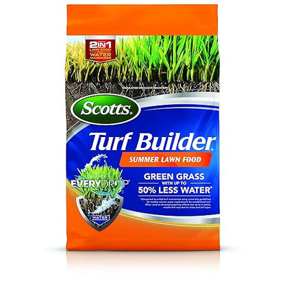 Scotts Turf Builder Summer Lawn Fertilizer Plus Water Maximizer, Safe for All Grass Types, 12,000 sq. ft., 28.26 lbs.
