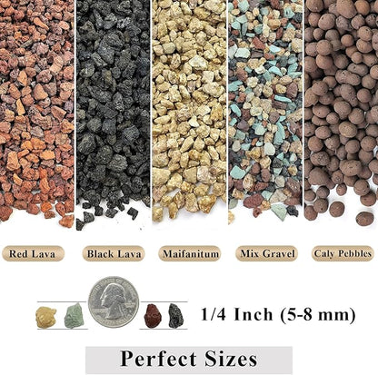 10 lbs Succulent Cactus Soil Potting Mix,5-8 mm Pebbles Mix Horticultural Lava Rock