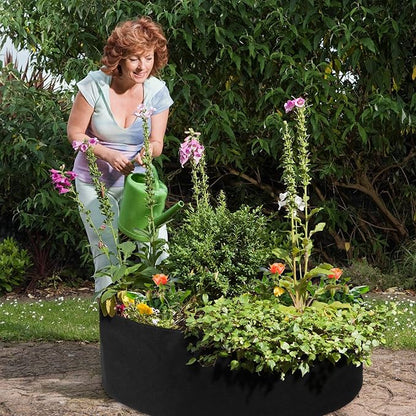 Fabric Raised Planting Bed,50 Gallon Garden Grow Bags Herb Flower Vegetable Plants Bed Round Planter,Violet,Dia36 x 12"
