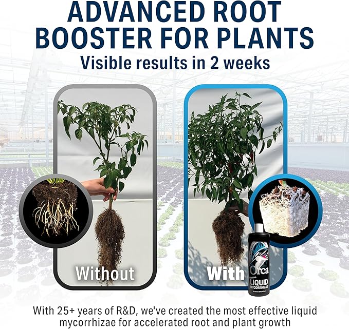 32 oz Orca Liquid Mycorrhizae for Plants - Mycorrhizal Fungi Root Stimulator and Booster - Enhance Plant Success with Microbes for Soil
