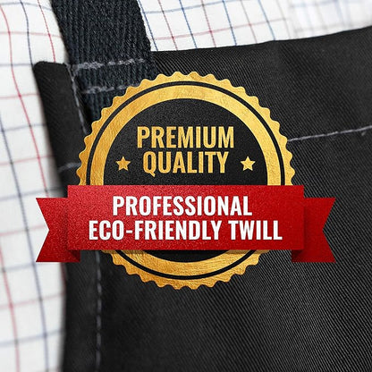 Under NY Sky No-Tie Twill Apron - Leather Reinforcement, Split-Leg