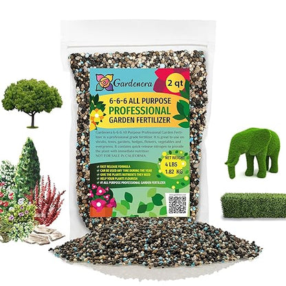 Premium All Purpose Garden Fertilizer (6-6-6) by Gardenera - Elevate Your Plant Care with Expert Nutrition - 2 QUARTS