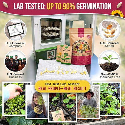 Organo Republic 40 Vegetable Seeds Variety Pack - 26000 Non GMO Heirloom Seeds for Planting Vegetables & Fruits in Bulk Individual Seed Packets, Home Garden Seeds for Hydroponic, Indoor & Outdoors