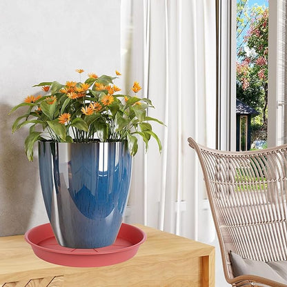 6 Pack of Plant Saucer Tray 4 6 8 10 12 14 17 19 22 25 inch, Heavy Duty Plastic Pot Plant Drip Trays Saucers for Indoors Outdoor, Plant Water Tray for Planters 4-7" (6", Clay)