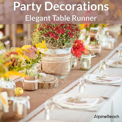 AlpineReach Burlap Fabric Roll 1.3ft x 30ft - Multipurpose Natural Burlap Fabric, Jute Fiber for Tree & Plant Root Frost Protection, Wedding Runner Decorations, Home Center Pieces, Rustic Party Décor
