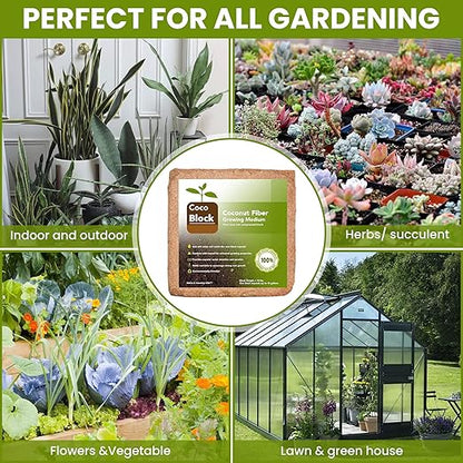 Home and Country Coconut Fiber Compressed Coco Coir Brick. Coco Coir is Great to use as a Compost Starter for Your Home Garden. Coco Coir Bricks Provide Organic Alternative to Peat Moss for Plants.10