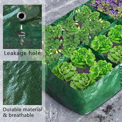 Garden Raised Planting Bed with Partition Grids,Durable PE Planter Bags for Vegetables,Suitable for Potato/Tomato/Flower/Garden Containers (1, 41" × 27.5" × 10" -6Grids)