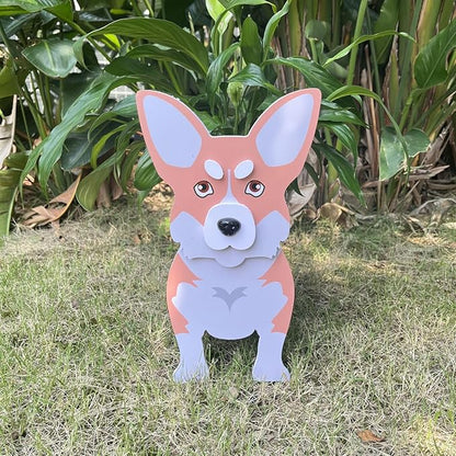 Dog Planter Plant Pot, Flower Pot Planter Pots for Outdoor Garden Decoration, Shih Tzu Gifts White Plant Storage Container Holder Office Home Indoor Decor Gift for Dog Lovers (Corgi)