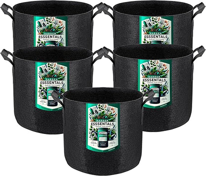 Generic Dstone Multi-Pack Grow Bags: Eco-Friendly, Durable, Lightweight for Better Plant Growth and Drainage (5, 5 Gallon)