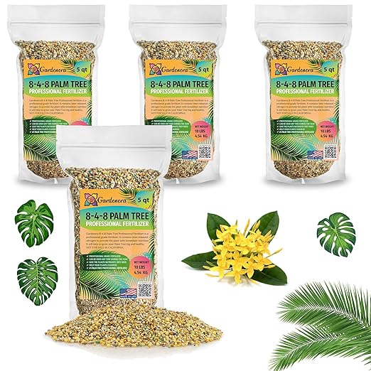 Premium 8-4-8 Professional Palm Tree Fertilizer Plant Food |Indoor Potted Plants and Outdoor Landscape Palm Trees | Quick-Release Nitrogen Fertilizer and Continuous Feeding (20 Quarts)