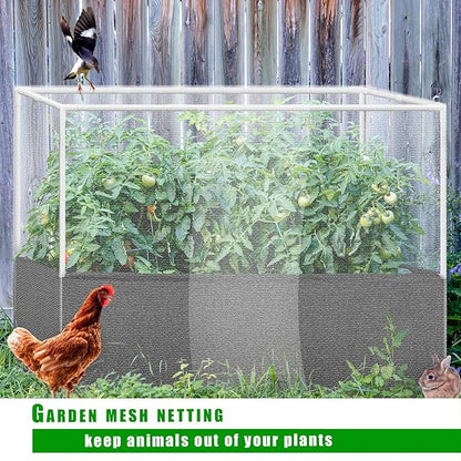 UNIFAMILY Fabric Raised Garden Bed Kit, Breathable Raised Garden Bed with Cover, Garden Beds Outdoor with Plant Protection Mesh Netting for Vegetable, Flower, Herbs and Strawberry