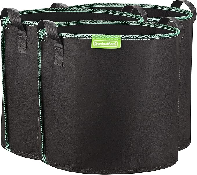 GardenMate 3-Pack 8 gallons Soft-Sided Plant pots – Grow Bags with Soft Felt-Like Texture That Promote air Root Pruning