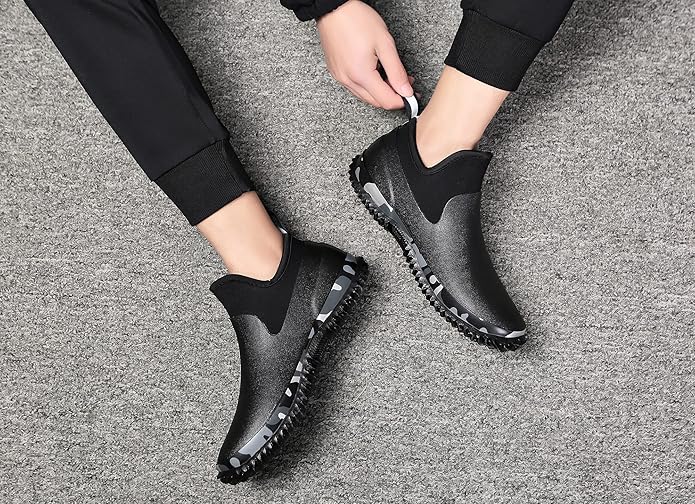 TENGTA Unisex Waterproof Garden Mud Shoes Mens Rubber Gardening Rain Boots for Women Car Wash Footwear