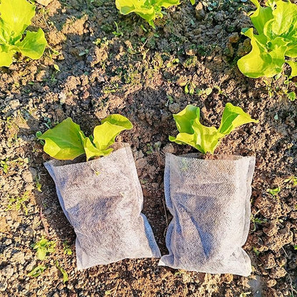 TIHOOD 300PCS 3.9"x4.7" Plant Nursery Bags,Non-Woven Plant Seeding Grow Bags, Vegetables Fabric Seedling Bag Pots Planting Transplant Grow Pouch Home Garden Supply White