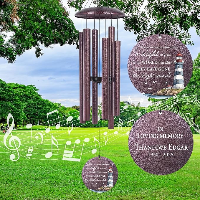 ASTARIN 30/36/45inch Personalized Memorial Wind Chimes for Loss of Loved One, Memorial Gifts for Loss of Mother/Father, Sympathy Gifts for Funeral Condolence Bereavement Grief, Produced in USA