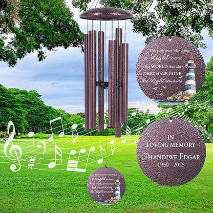 ASTARIN 30/36/45inch Personalized Memorial Wind Chimes for Loss of Loved One, Memorial Gifts for Loss of Mother/Father, Sympathy Gifts for Funeral Condolence Bereavement Grief, Produced in USA