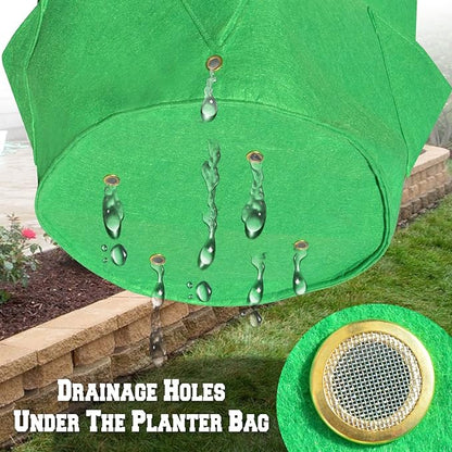 BenefitUSA Garden Planting Bag Grow Felt Fabric Planter Bag Strawberry and Herb Plant Tub 1/2/3/5 Pack (5)