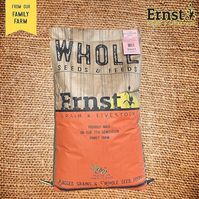 Ernst Grain & Livestock Black Oil Sunflower Seeds - Birdseed for Outside Feeders Wild Bird Food - Ideal Bird Seed for Cardinals, Woodpeckers and More - Non-GMO, 40lb