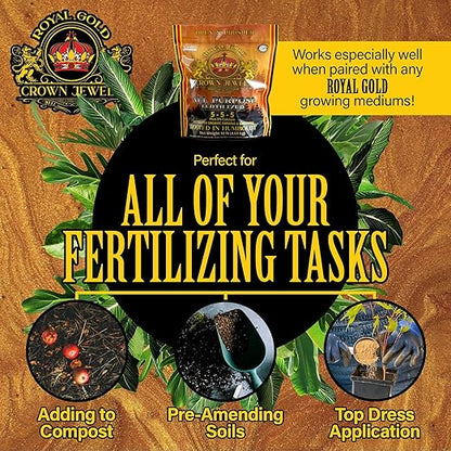 Royal Gold Crown Jewels Organic All Purpose 5-5-5 Dry Soluble Fertilizer, 20 lbs - Excellent for Pre-Amending Soils, Top-Dress Applications, in Composts and Nutrient Teas