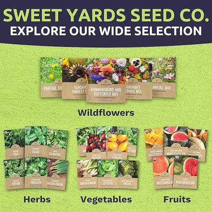 Bulk Wildflower Seeds Butterfly and Hummingbird Mix - 1 Pound Bag - Over 120,000 Open Pollinated Annual and Perennial Seeds