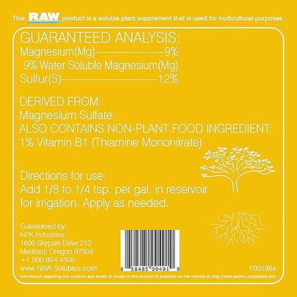 RAW B Vitamin 8oz - Essential Plant Growth Booster with B Complex and Magneseum Sulfate - Promotes Healthy Development, Increased Yield, and Enhanced Nutrient Absorption