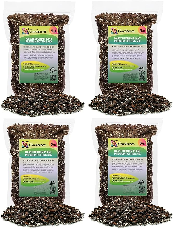 GARDENERA Monstera Karstenianum Potting Mix - Retains Moisture and Enhances Root Development - 20 Quart (4 Bags of 5 Quart)