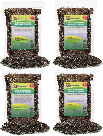 GARDENERA Monstera Karstenianum Potting Mix - Retains Moisture and Enhances Root Development - 20 Quart (4 Bags of 5 Quart)