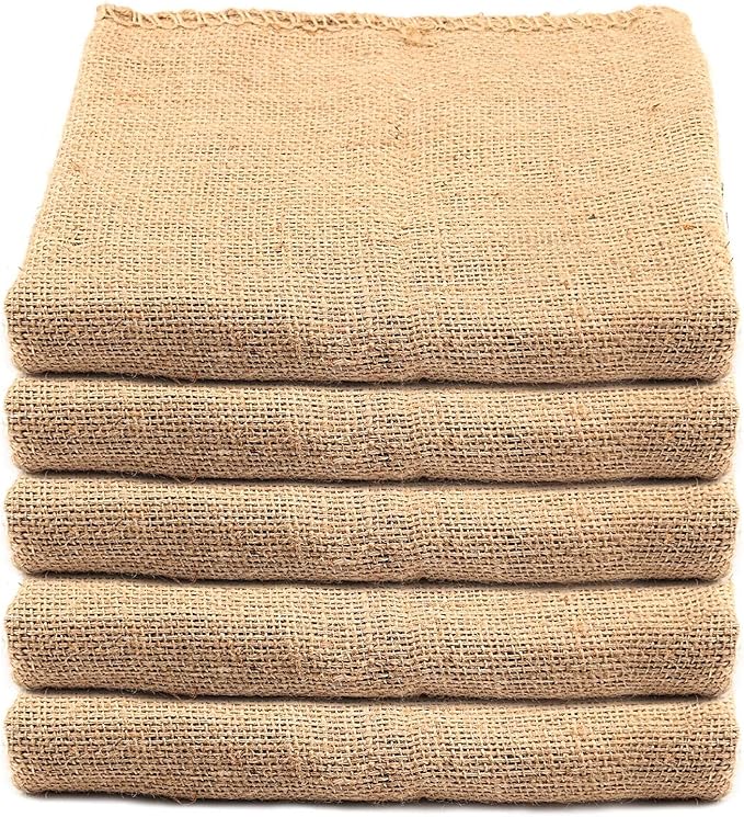 KEILEOHO 5 Pack 30 X 20 Inch Burlap Bags, Large Burlap Sacks, Potato Sack Race Bags for Gardening, Planting, Growing