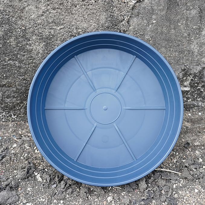 Plant Saucer 6 Inch 4 Pack 6 8 10 12 14 16 18 20 25, Plastic Plant Trays for Pots，Extra-Deep Plant Water Dray Tray, Bird Bath Bowl, Heavy Flower Plant saucers Indoors and Outdoor No Holes 6in-4 blue