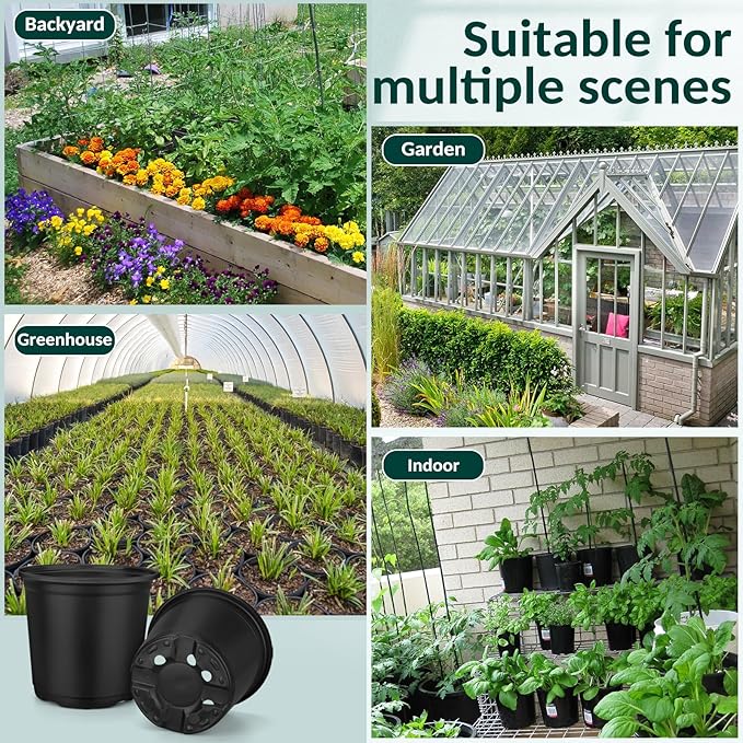 110pcs Small Plastic Palnt Pot, 4 Inch Nursery Pots with Drainage, Seedlings Starter Pots for Plants, Great for Herbs, Cuttings, and Starter Plants (4 inch)