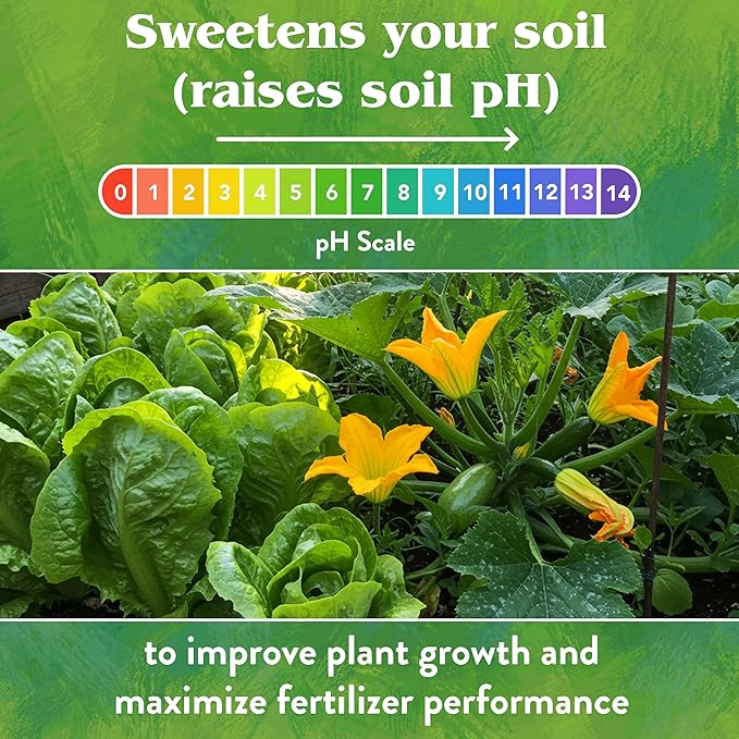 Down To Earth All Natural Fertilizers Organic Prilled Garden Lime - Calcium Carbonate Raises Soil pH for Lawns, Turf, Vegetable Gardens, 5 lb