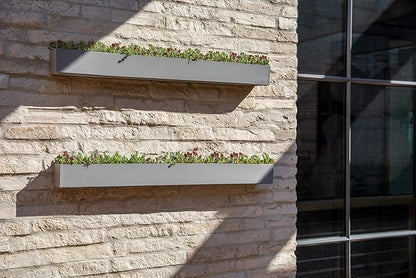 Veradek Forma Series Trough Hanging Planter - Rectangular Planter for Window Sill/Wall Decor | Made from Plastic-Stone Material | Modern Décor for Succulents, Indoor Small Plants