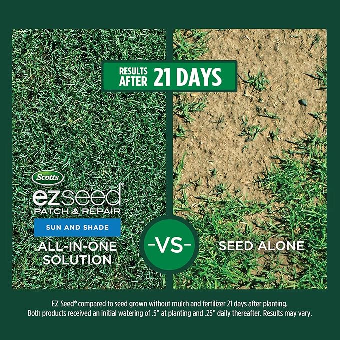 Scotts EZ Seed Patch and Repair for Sun and Shade Combination Mulch, Sun and Shade Grass Seed and Fertilizer for Bare Spots and Repair, Grows Anywhere, 40 lbs.
