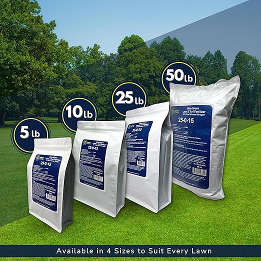 Supply Solutions 25-0-15 Ultra Green Lawn and Turf Fertilizer - 16% Slow Release Nitrogen - Promotes Lush, Green Lawns and Strong Root Growth, Reduces Mowing Frequency (50 Pounds)