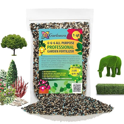 Gardenera 6-6-6 All-Purpose Professional Plant Food Fertilizer | Ideal for Winter Care & Spring Feeding, Perfect Balanced NPK for Indoor and Outdoor Plants [8 OZ]