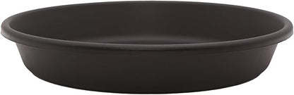 The HC Companies Flower Pot Saucers - Plastic Plant Saucer for Outdoors & Indoors - Traditional Design Plant Pot Trays for Water Drainage - Durable & Stylish Round Plant Tray (8-inch Black)
