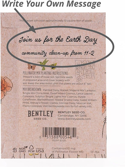 25 Earth Day 2025 Holiday Seed Packets (Wildflower Mix Seed Packets)