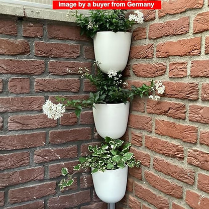 ORIMERC 4 Pack Corner Wall Mounted Hanging Planter Self Watering Triangle Plastic Flower Pot Decorative Modern Plant Vase Container Holder for Succulent Indoor Outdoor Home Office Décor White