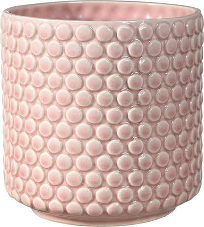 Bloomingville Stoneware Flower Pot with Polka Dots, Planter, 6", Rose