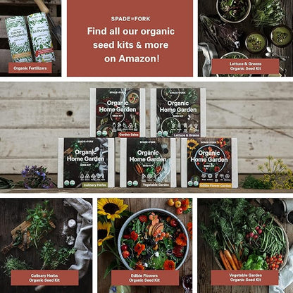Organic Indoor Salsa Garden Starter Kit - Made in USA - Certified USDA Organic - 5 Seed Types San Marzano & Cherry Tomato, Jalapeño, Cilantro, Green Onion - Potting Soil, Indoor Herb Garden Kit