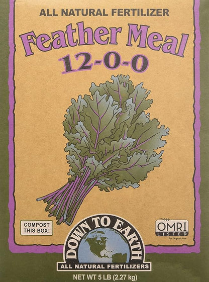 Down To Earth Organic Feather Meal Fertilizer Mix 12-0-0, 5 lb